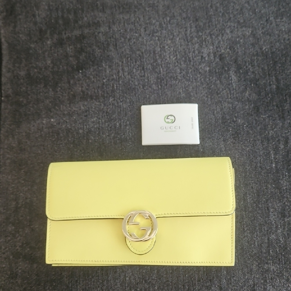 Gucci Yellow Leather Clutch